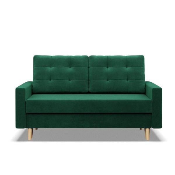 Sofa rozkładana, MILO, velvet, 152x92x92 cm, butelkowa zieleń | TYLETEGOTU 773367