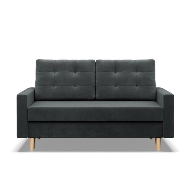 Sofa rozkładana, MILO, velvet, 152x92x92 cm, ciemny szary | TYLETEGOTU 773353