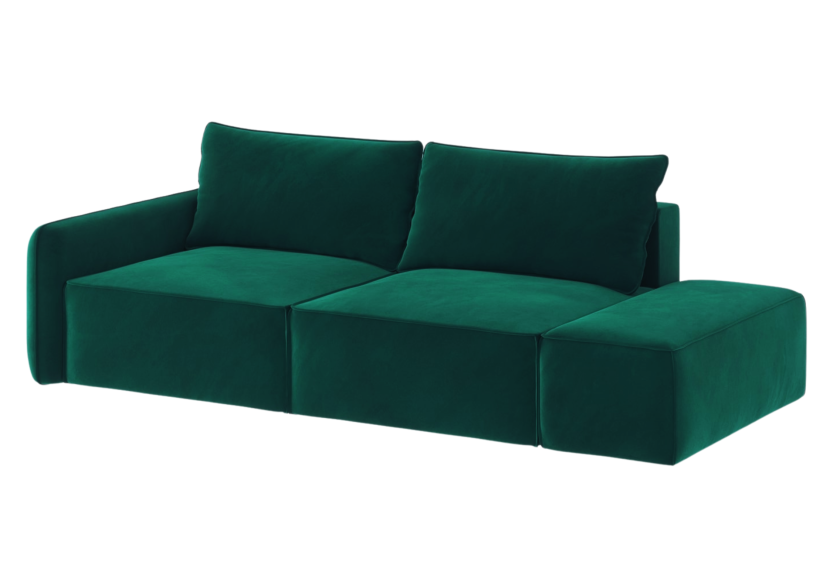 Sofa Rozkładana Prawostronna Trzyosobowa VINCI 2 Brązowa z Funkcją Spania 805177