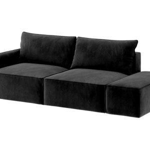 Sofa Rozkładana Prawostronna Trzyosobowa VINCI 2 Czarna z Funkcją Spania 775186 Sofa Rozkładana Prawostronna Trzyosobowa VINCI 2 Czarna z Funkcją Spania 775186