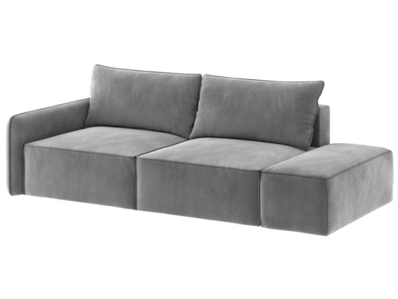 Sofa Rozkładana Prawostronna Trzyosobowa VINCI 2 Szara z Funkcją Spania 775190