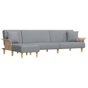 Sofa rozkładana Szary Tkanina vidaXL 471241 Sofa rozkładana Szary Tkanina vidaXL 471241