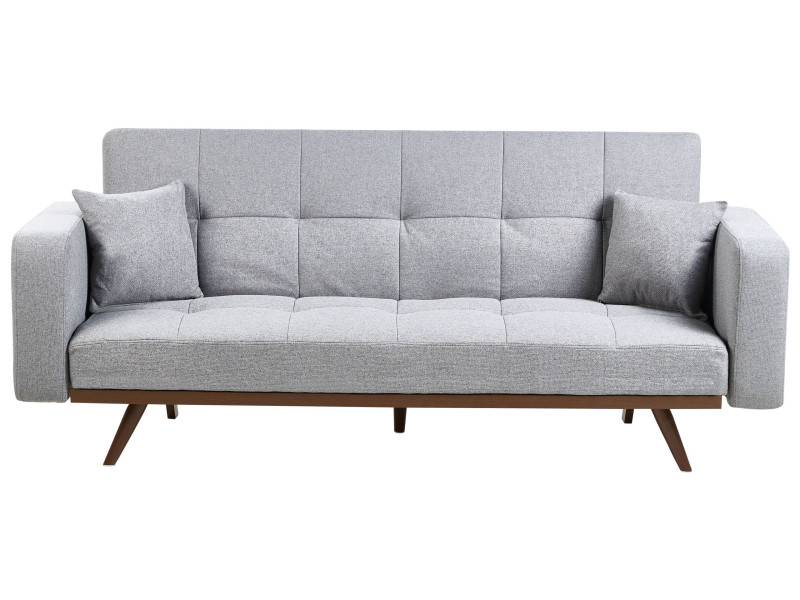Sofa rozkładana tapicerowana szara 900605