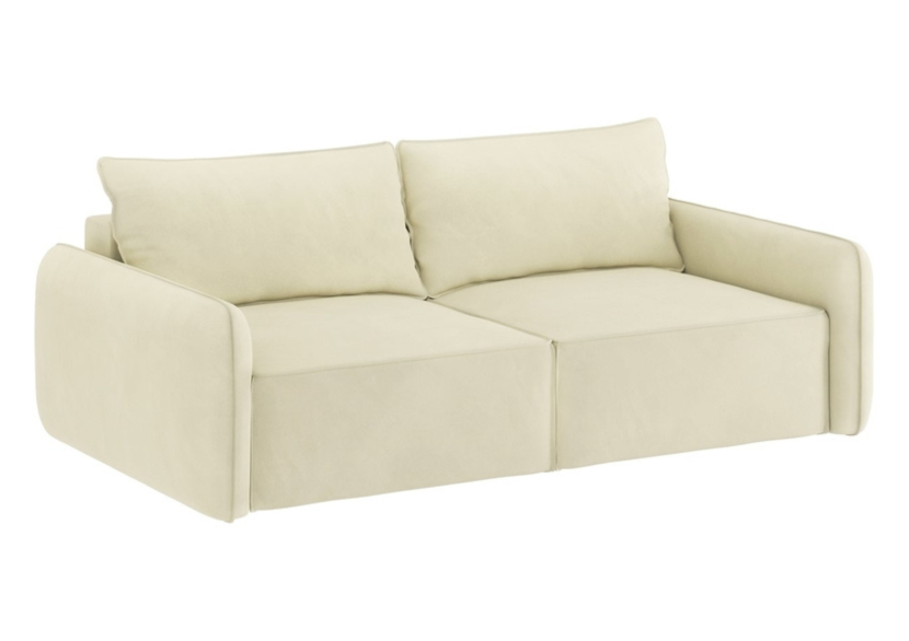 Sofa Rozkładana Trzyosobowa Pojemnik VINCI SMALL Beżowa z Funkcją Spania 777265