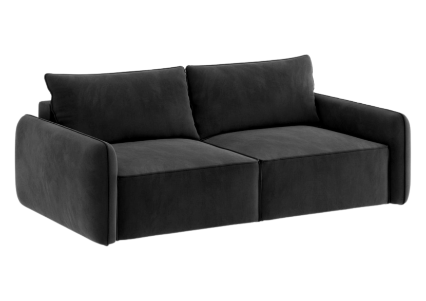 Sofa Rozkładana Trzyosobowa Pojemnik VINCI SMALL Czarna z Funkcją Spania 777276