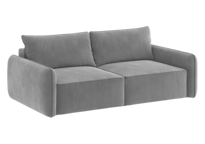 Sofa Rozkładana Trzyosobowa Pojemnik VINCI SMALL Szara z Funkcją Spania 777298