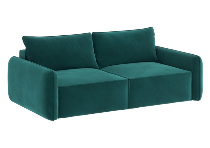 Sofa Rozkładana Trzyosobowa Pojemnik VINCI SMALL Zielona z Funkcją Spania 805147