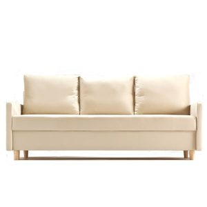 Sofa Rozkładana Trzyosobowa z Pojemnikiem AROSA Beżowa z Funkcją Spania 789465 Sofa Rozkładana Trzyosobowa z Pojemnikiem AROSA Beżowa z Funkcją Spania 789465