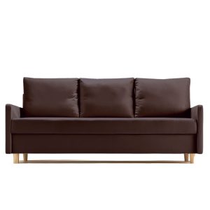 Sofa Rozkładana Trzyosobowa z Pojemnikiem AROSA Brązowa z Funkcją Spania 789480 Sofa Rozkładana Trzyosobowa z Pojemnikiem AROSA Brązowa z Funkcją Spania 789480