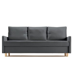 Sofa Rozkładana Trzyosobowa z Pojemnikiem AROSA Grafitowa z Funkcją Spania 789474 Sofa Rozkładana Trzyosobowa z Pojemnikiem AROSA Grafitowa z Funkcją Spania 789474