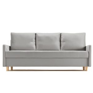 Sofa Rozkładana Trzyosobowa z Pojemnikiem AROSA Szara z Funkcją Spania 789492 Sofa Rozkładana Trzyosobowa z Pojemnikiem AROSA Szara z Funkcją Spania 789492