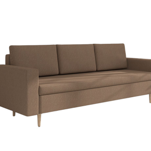 Sofa Rozkładana Trzyosobowa z Pojemnikiem BEVER Brązowa z Funkcją Spania 815260 Sofa Rozkładana Trzyosobowa z Pojemnikiem BEVER Brązowa z Funkcją Spania 815260