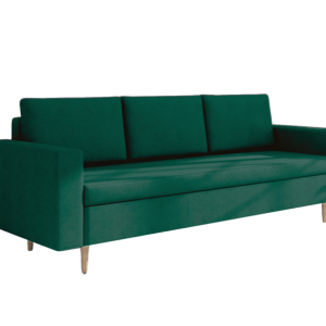 Sofa Rozkładana Trzyosobowa z Pojemnikiem BEVER Zielona z Funkcją Spania 805166 Sofa Rozkładana Trzyosobowa z Pojemnikiem BEVER Zielona z Funkcją Spania 805166