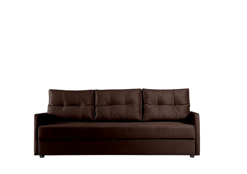 Sofa Rozkładana Trzyosobowa z Pojemnikiem BONA Brązowa z Funkcją Spania 814969