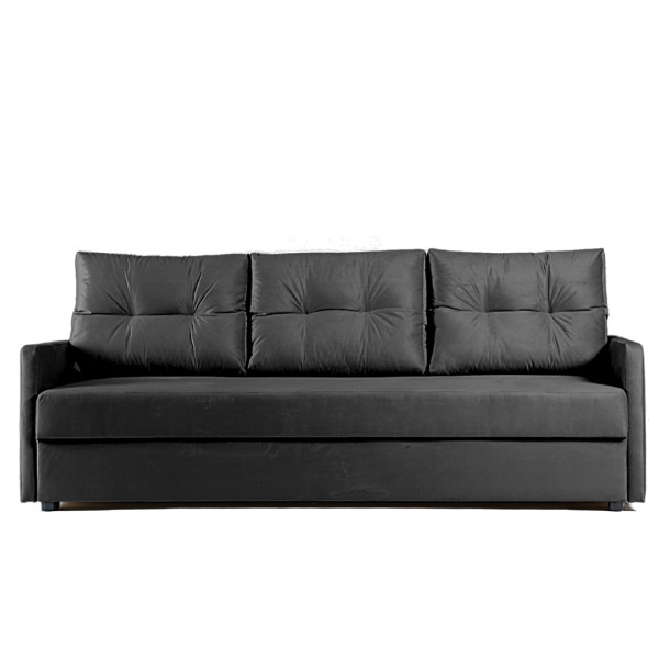 Sofa Rozkładana Trzyosobowa z Pojemnikiem BONA Grafitowa z Funkcją Spania 789502