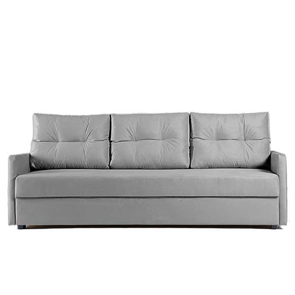 Sofa Rozkładana Trzyosobowa z Pojemnikiem BONA Szara z Funkcją Spania 789481