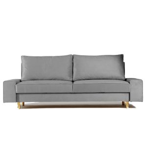 Sofa Rozkładana Trzyosobowa z Pojemnikiem DES Beżowa z Funkcją Spania 775185