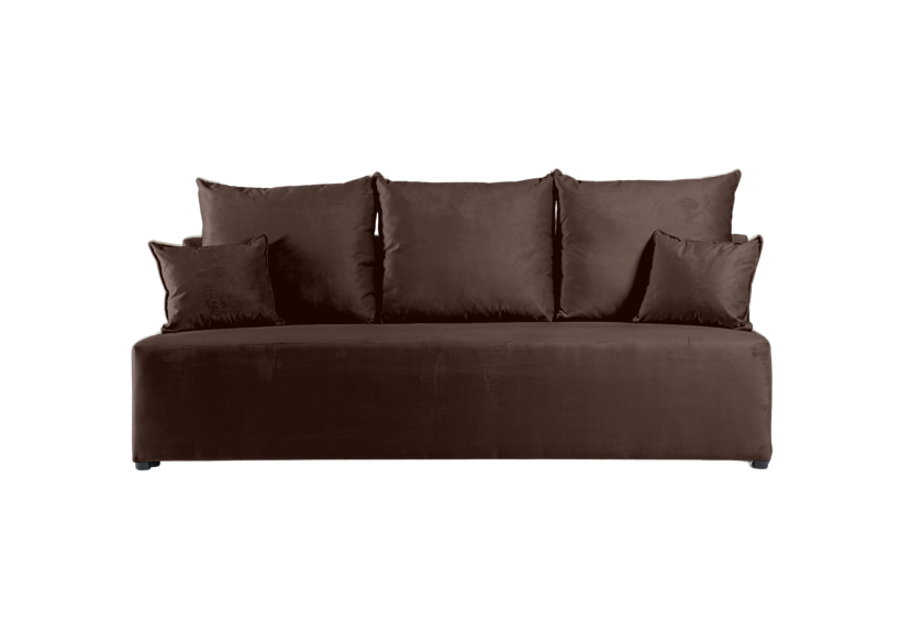 Sofa Rozkładana Trzyosobowa z Pojemnikiem ESTI Brązowa z Funkcją Spania 815259