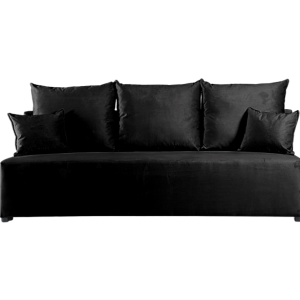 Sofa Rozkładana Trzyosobowa z Pojemnikiem ESTI Czarna z Funkcją Spania 851272