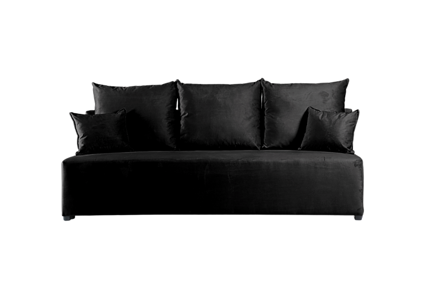 Sofa Rozkładana Trzyosobowa z Pojemnikiem ESTI Czarna z Funkcją Spania 851272