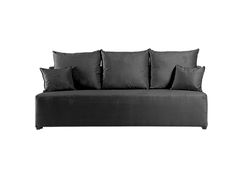 Sofa Rozkładana Trzyosobowa z Pojemnikiem ESTI Grafitowa z Funkcją Spania 851275