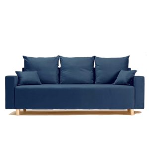 Sofa Rozkładana Trzyosobowa z Pojemnikiem EVER Granatowa z Funkcją Spania 789479 Sofa Rozkładana Trzyosobowa z Pojemnikiem EVER Granatowa z Funkcją Spania 789479