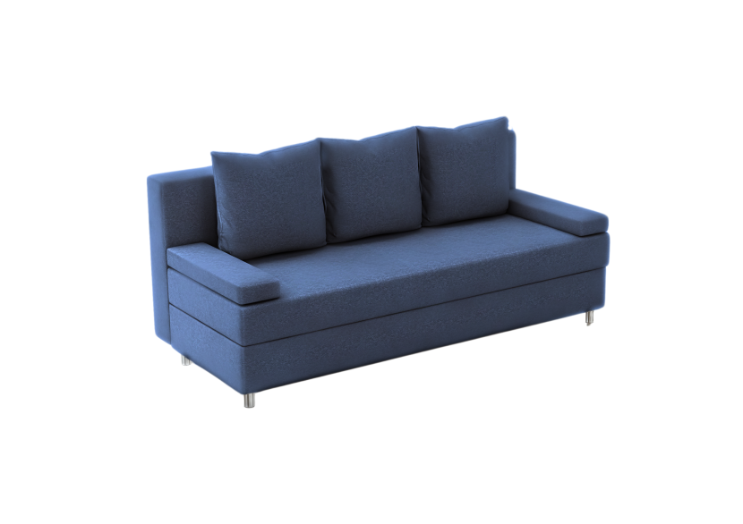 Sofa Rozkładana Trzyosobowa z Pojemnikiem HELIOS Granatowy z Funkcją Spania 775148