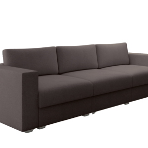 Sofa Rozkładana Trzyosobowa z Pojemnikiem LIFE Brązowa z Funkcją Spania 814965