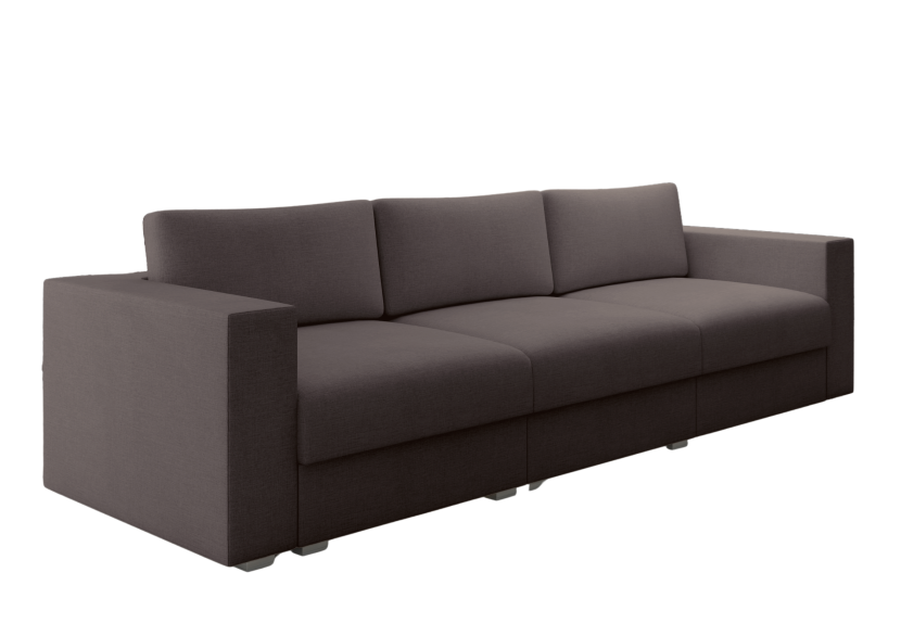 Sofa Rozkładana Trzyosobowa z Pojemnikiem LIFE Brązowa z Funkcją Spania 814965