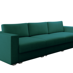 Sofa Rozkładana Trzyosobowa z Pojemnikiem LIFE Zielona z Funkcją Spania 805151