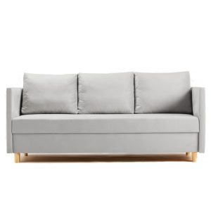 Sofa Rozkładana Trzyosobowa z Pojemnikiem LIMA Szara z Funkcją Spania 787660