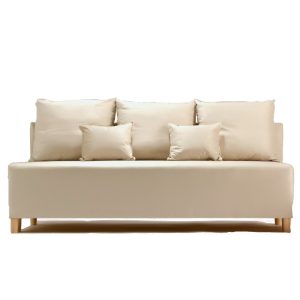 Sofa Rozkładana Trzyosobowa z Pojemnikiem NYX Beżowa z Funkcją Spania 789501