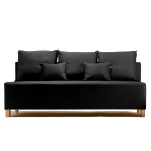 Sofa Rozkładana Trzyosobowa z Pojemnikiem NYX Czarna z Funkcją Spania 789494