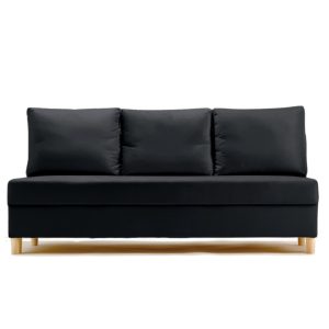 Sofa Rozkładana Trzyosobowa z Pojemnikiem ONYX Czarna z Funkcją Spania 789493