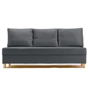 Sofa Rozkładana Trzyosobowa z Pojemnikiem ONYX Grafitowa z Funkcją Spania 789470