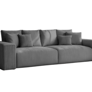 Sofa Rozkładana Trzyosobowa z Pojemnikiem PAS Grafitowa Funkcja Spania 775165 Sofa Rozkładana Trzyosobowa z Pojemnikiem PAS Grafitowa Funkcja Spania 775165