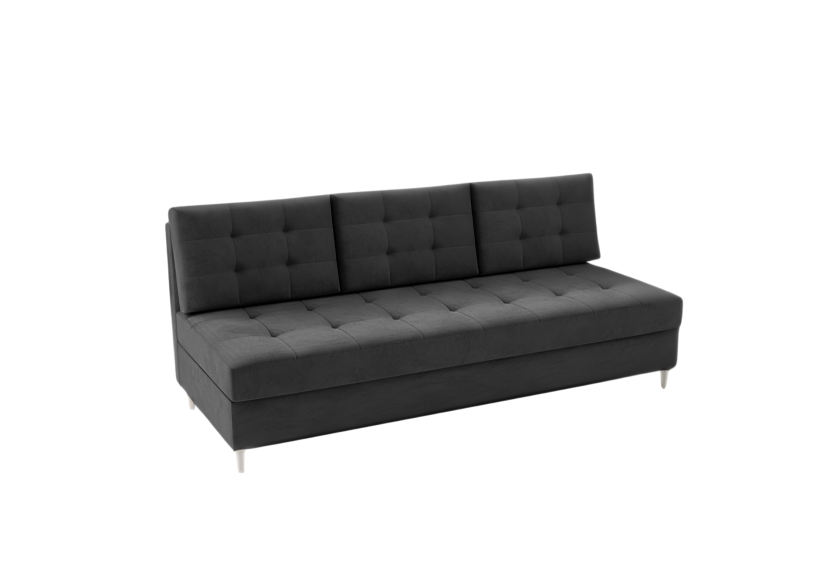 Sofa Rozkładana Trzyosobowa z Pojemnikiem PERO Czarna z Funkcją Spania 777288