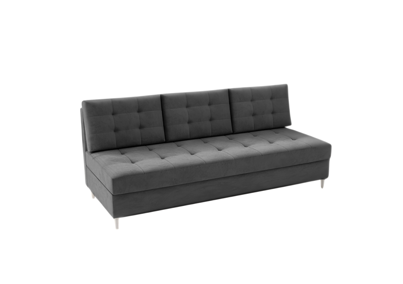 Sofa Rozkładana Trzyosobowa z Pojemnikiem PERO Grafitowa z Funkcją Spania 775191