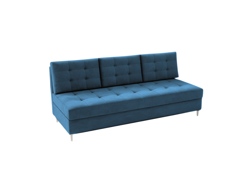 Sofa Rozkładana Trzyosobowa z Pojemnikiem PERO Granatowa z Funkcją Spania 777268
