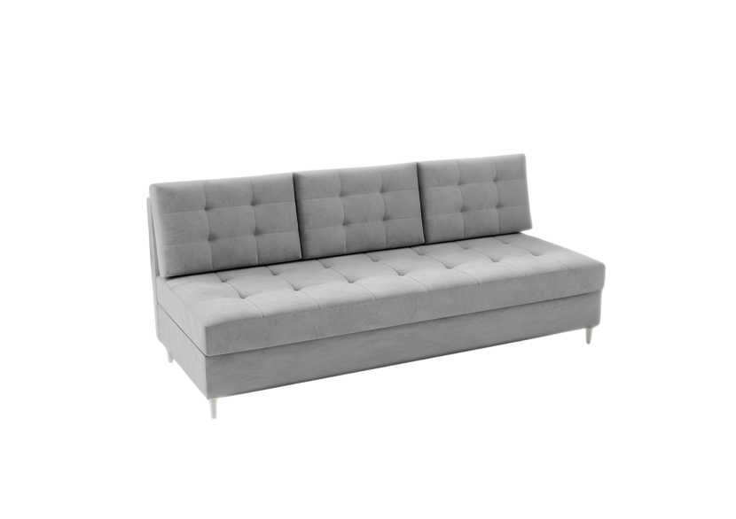Sofa Rozkładana Trzyosobowa z Pojemnikiem PERO Szara z Funkcją Spania 777283