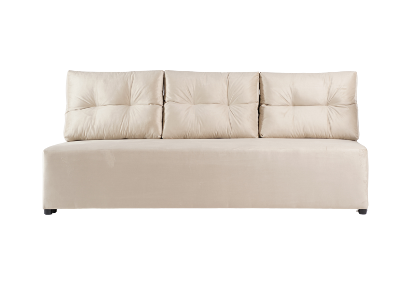 Sofa Rozkładana Trzyosobowa z Pojemnikiem PONO Beżowa z Funkcją Spania 851285