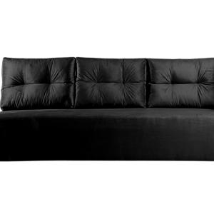Sofa Rozkładana Trzyosobowa z Pojemnikiem PONO Czarna z Funkcją Spania 851273 Sofa Rozkładana Trzyosobowa z Pojemnikiem PONO Czarna z Funkcją Spania 851273