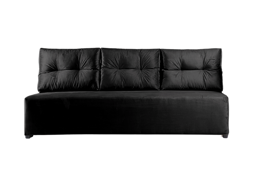 Sofa Rozkładana Trzyosobowa z Pojemnikiem PONO Czarna z Funkcją Spania 851273