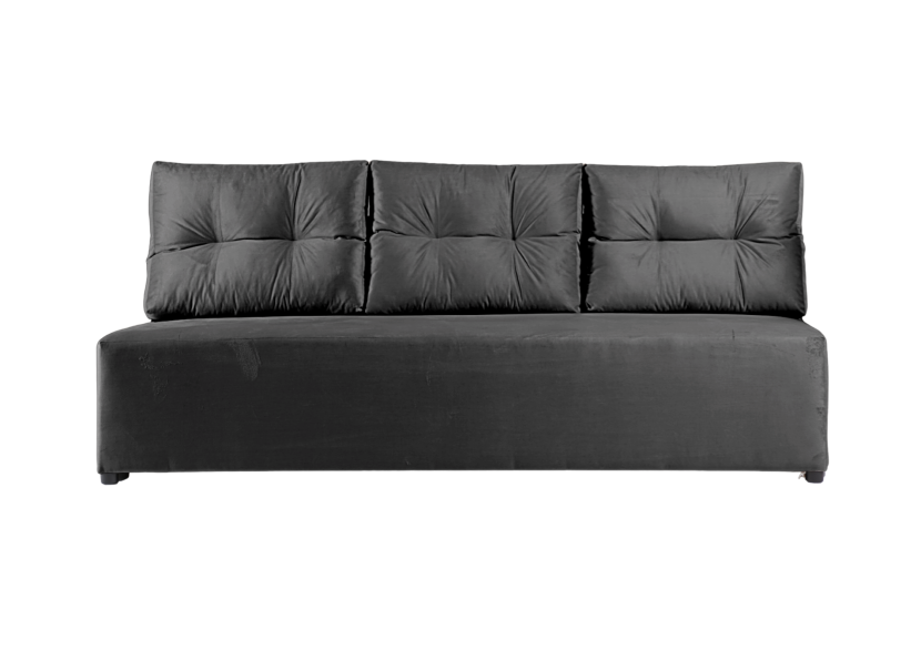 Sofa Rozkładana Trzyosobowa z Pojemnikiem PONO Grafitowa z Funkcją Spania 851286