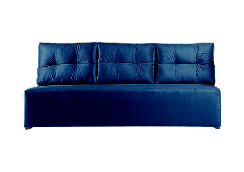 Sofa Rozkładana Trzyosobowa z Pojemnikiem PONO Granatowa z Funkcją Spania 851274