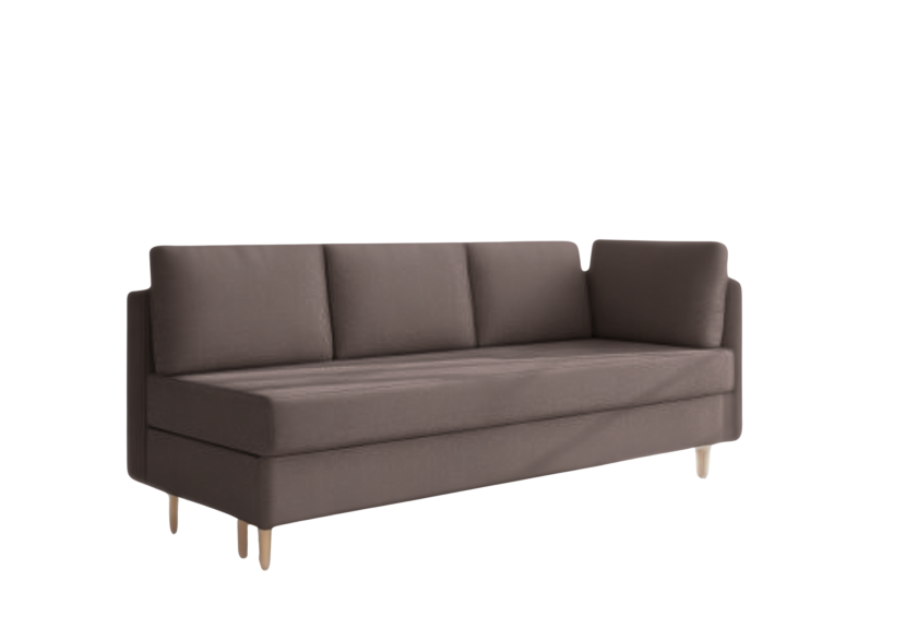 Sofa Rozkładana Trzyosobowa z Pojemnikiem PRATO Brązowa z Funkcją Spania 814961