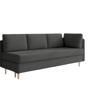 Sofa Rozkładana Trzyosobowa z Pojemnikiem PRATO Czarna z Funkcją Spania 775150 Sofa Rozkładana Trzyosobowa z Pojemnikiem PRATO Czarna z Funkcją Spania 775150