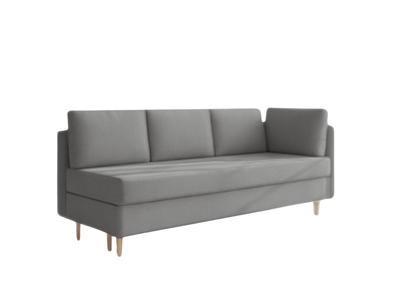 Sofa Rozkładana Trzyosobowa z Pojemnikiem PRATO Grafitowa z Funkcją Spania 775162