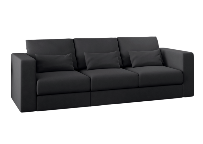 Sofa Rozkładana Trzyosobowa z Pojemnikiem REALITY Czarna z Funkcją Spania 777304