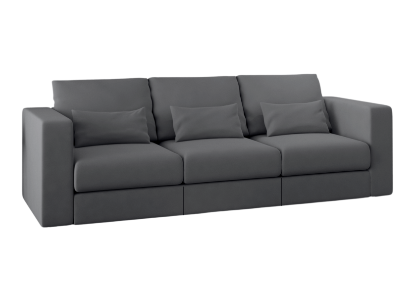 Sofa Rozkładana Trzyosobowa z Pojemnikiem REALITY Grafitowa Funkcja Spania 777272